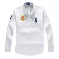 chemise hommes ralph lauren populaire coton 2013 polo big pony rome white